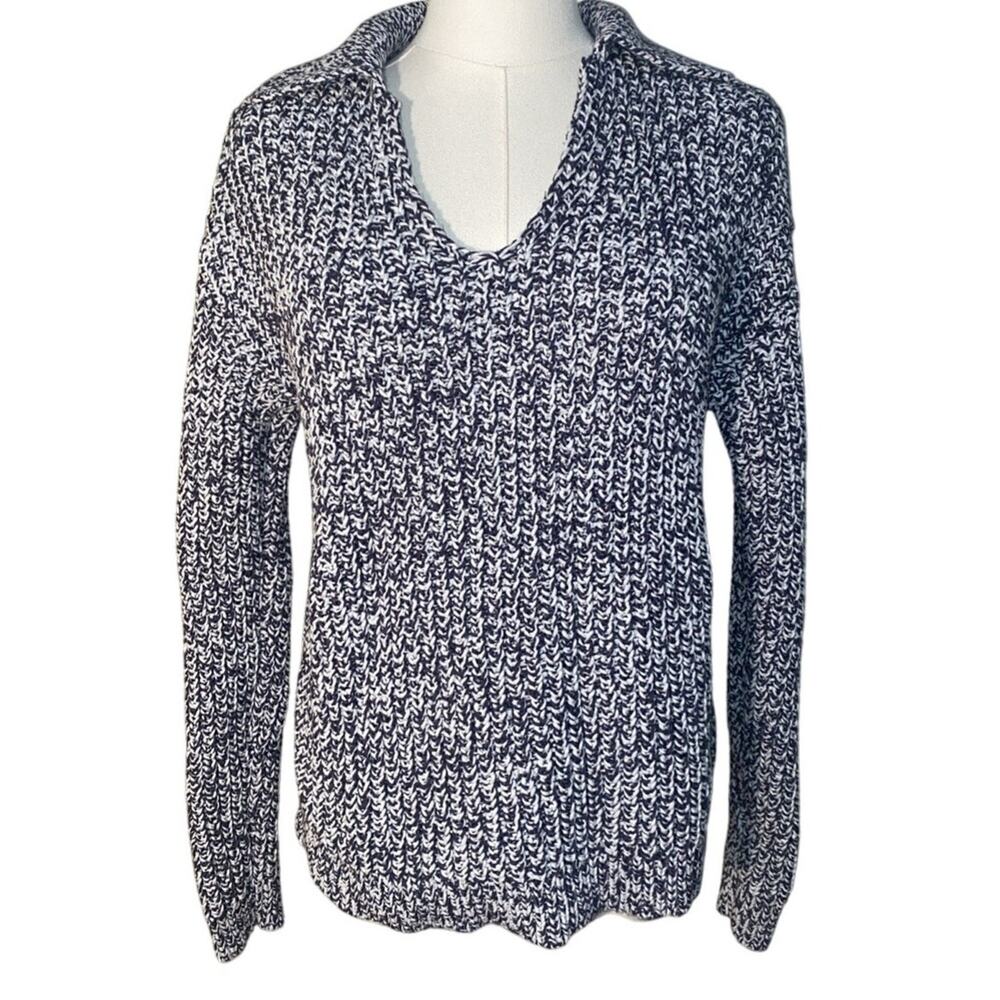 Haven Well Within Gray White Knit Pullover Sweater Size XS